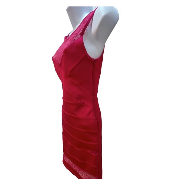 NWT TOPSHOP Magenta Size 2 Bodycon Lace Detail Round Neck Formal Dress #W172 - Picture 11 of 13